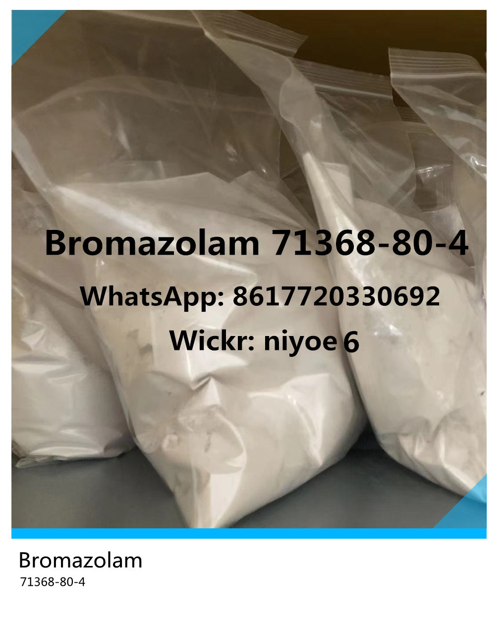 Buy 99% Potent Bromazolam Powder CAS 71368-80-4 for Sleep Anxiety Wickr: niyoe6
